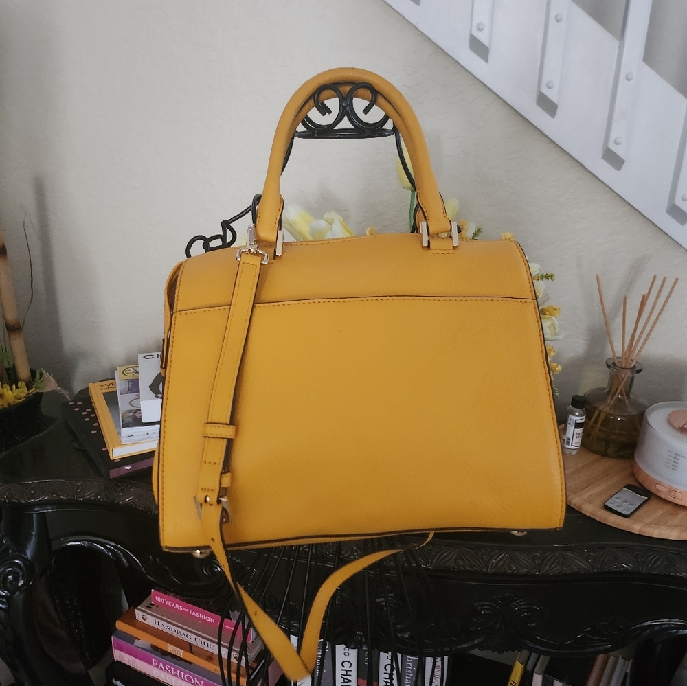 Michael Kors Yellow Leather Hudson Satchel - Picture 3 of 9